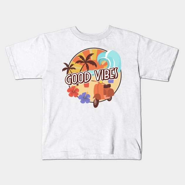 Island Style Good Vibes Shirt Kids T-Shirt by Hayden Mango Collective 